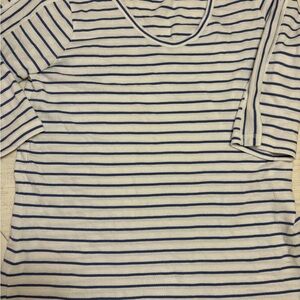 Talbots Striped V-Neck Women's Top EUC 3/4 sleeve